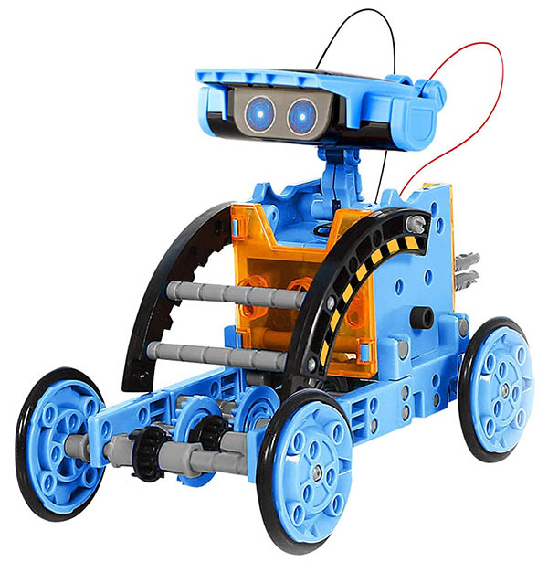 Blue and orange Solar Robot Toy