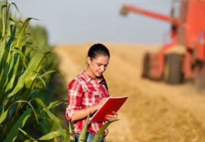 Agriculture student out standing in her field
