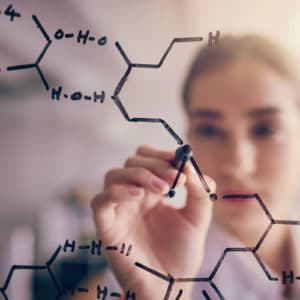 Chemical Engineer drawing a diagram
