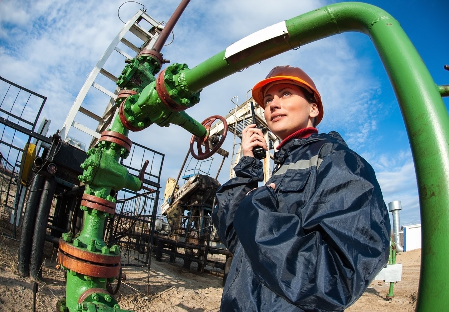 Petroleum engineering major on a job site