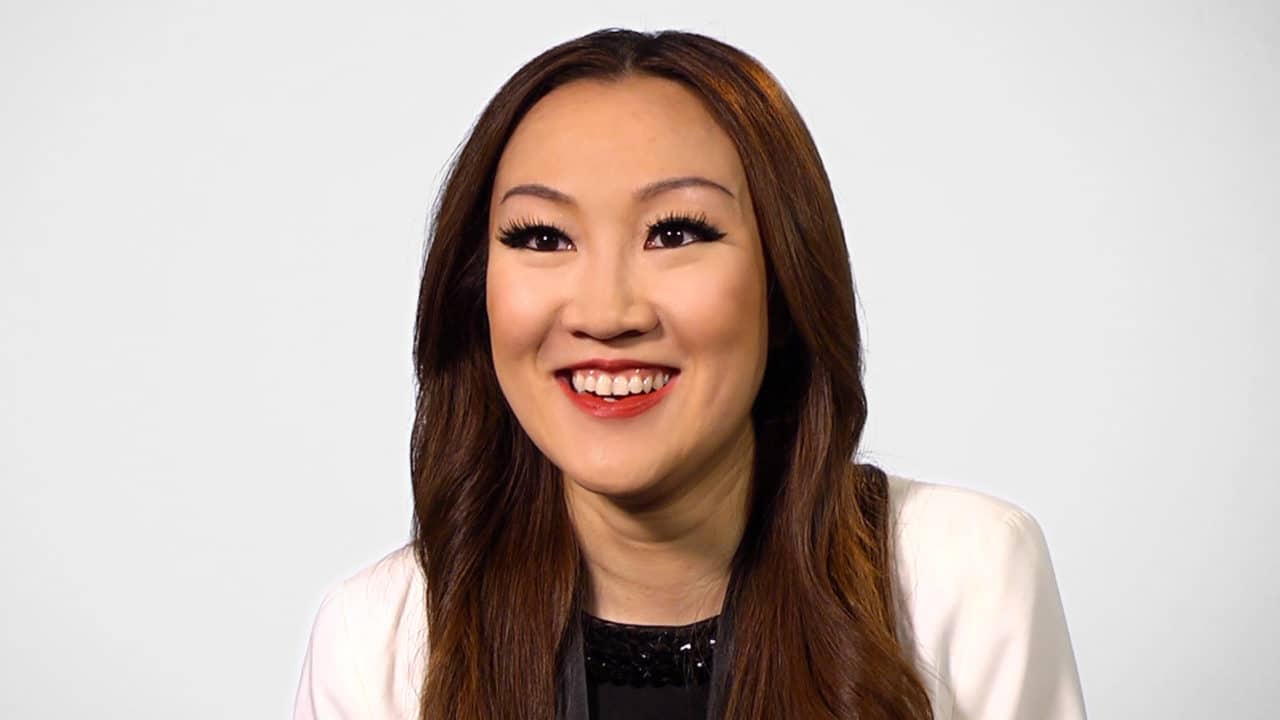 Candice Wu, a Boston based fashion designer who launched her own bridal line and specializes in creating custom bridal dresses for her clients.