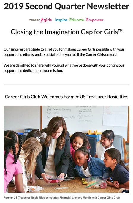 Second Quarter Career Girls Newsletter