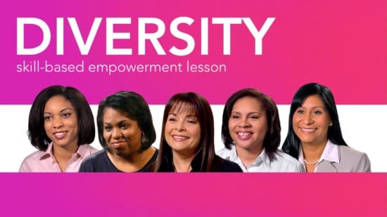 Diverse women role models smiling beneath the word Diversity
