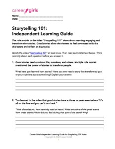 Storytelling-101-Empowerment-Lesson-Discussion-Guide - Career Girls