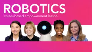 Robotics career exploration graphic with diverse women role models