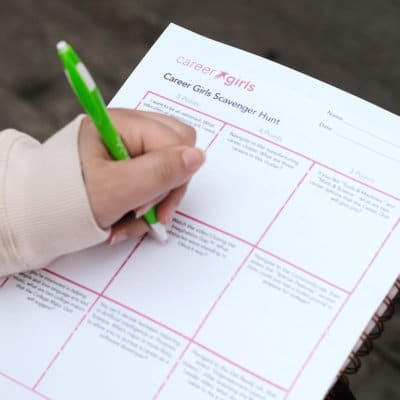 Scavenger Hunt empowerment activity image with green pen