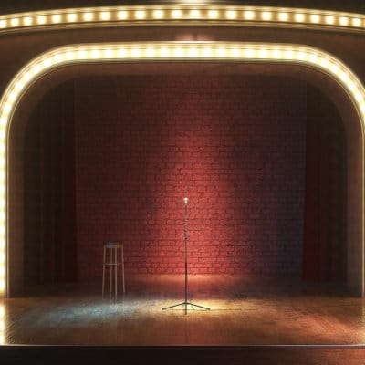 Improv night empty stage for classroom activity