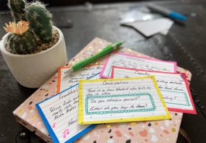 Social skills cards in bright colors used for group student activity