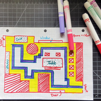 Robot Map Diagram for Artificial Intelligence Careers group Empowerment Activity