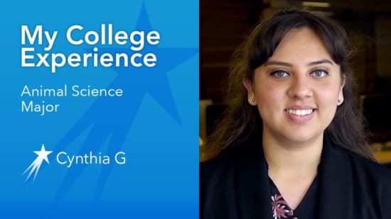 Cynthia G College Experience Animal Science Major