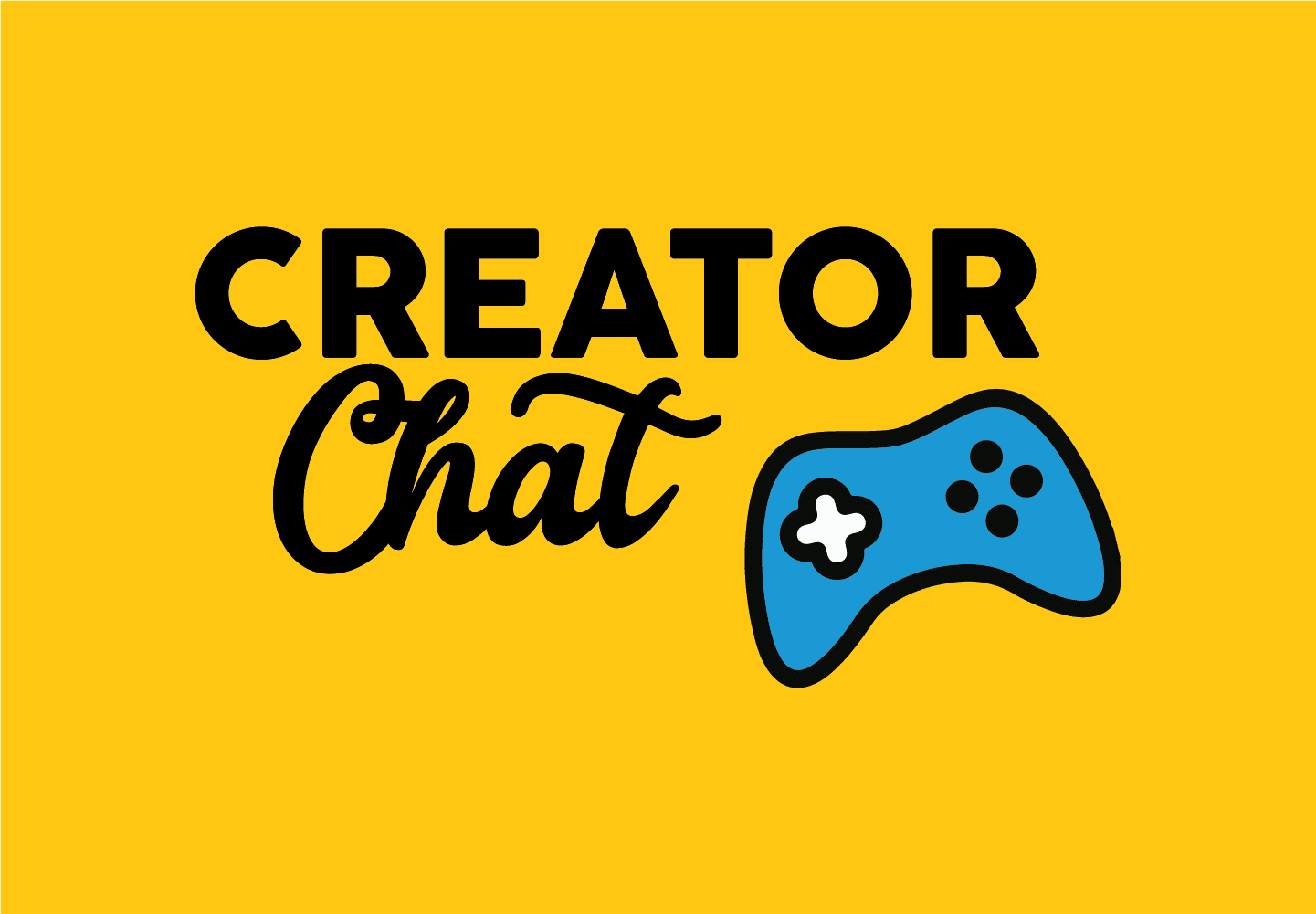 Creator Chat yellow background logo with game console