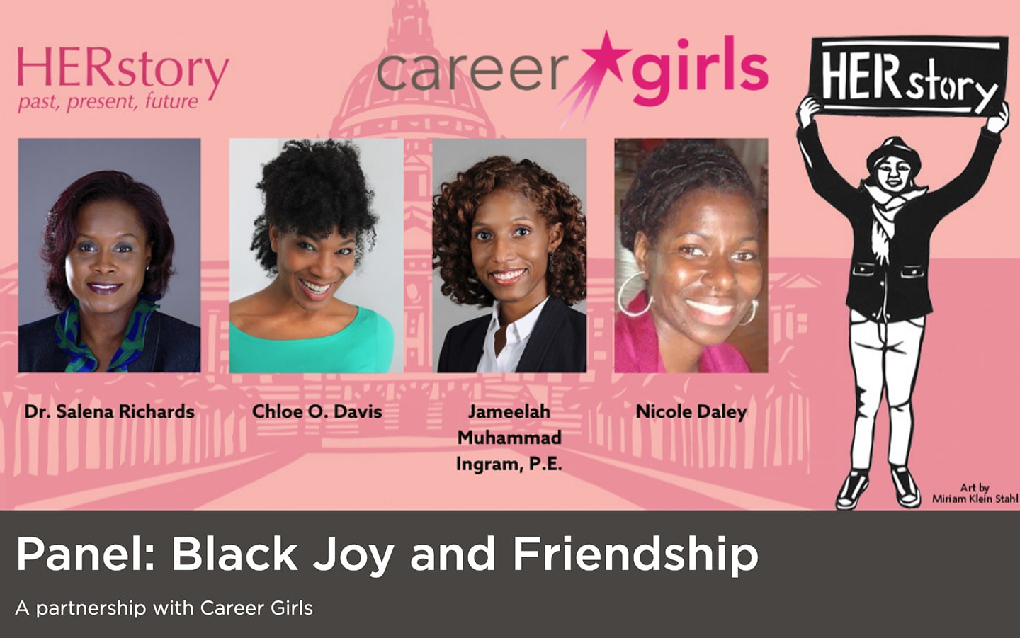 Black Joy and Friendship San Francisco Public Library Event with headshots of role models featured on the panel