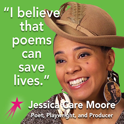 Jessica Care Moore free motivational classroom poster: 