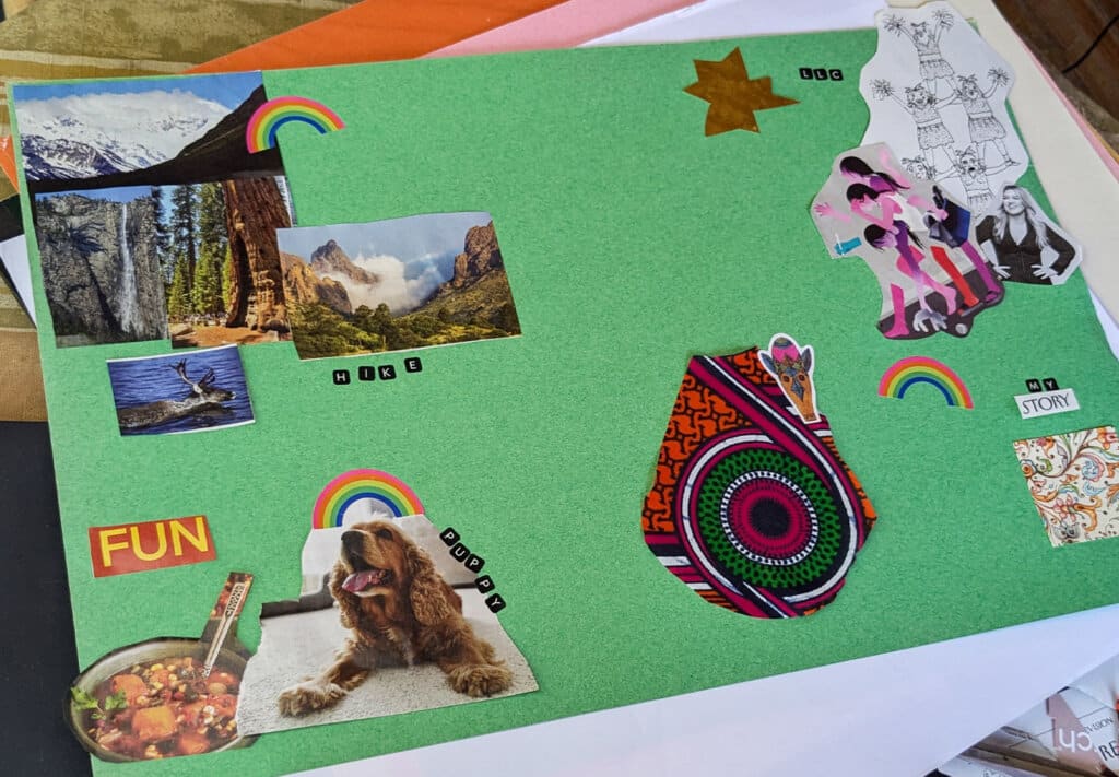 Vision Board step 4 Group Activity for Girls with Setting the Bar High Excellence topic