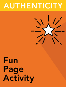 Authenticity Fun Page Activity Resource