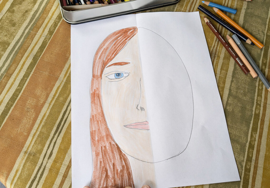 Build Your Personal Brand group Empowerment Activity - step 3 - draw the left side