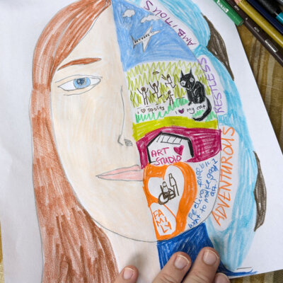 Build Your Personal Brand group Empowerment Activity - step 4 - draw iner self on right side