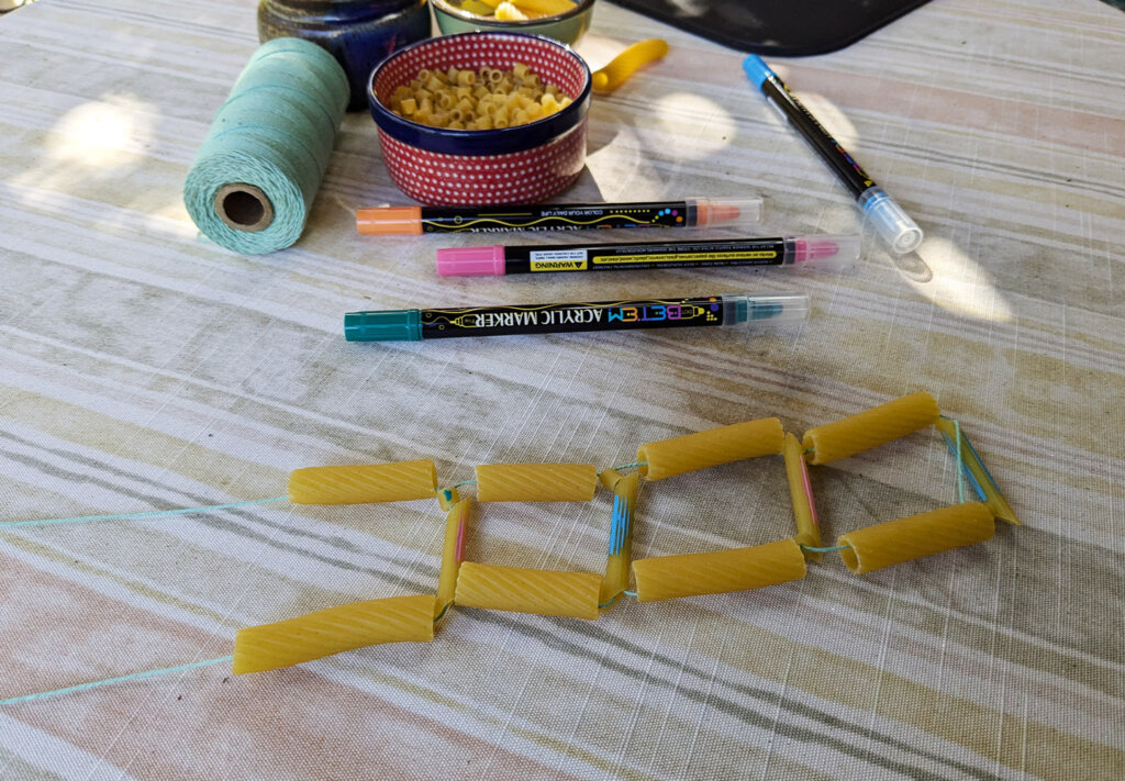 Genetics Empowerment Video Group Activity - Genetics DNA Model From Pasta - repeat the steps color coding the sub groups