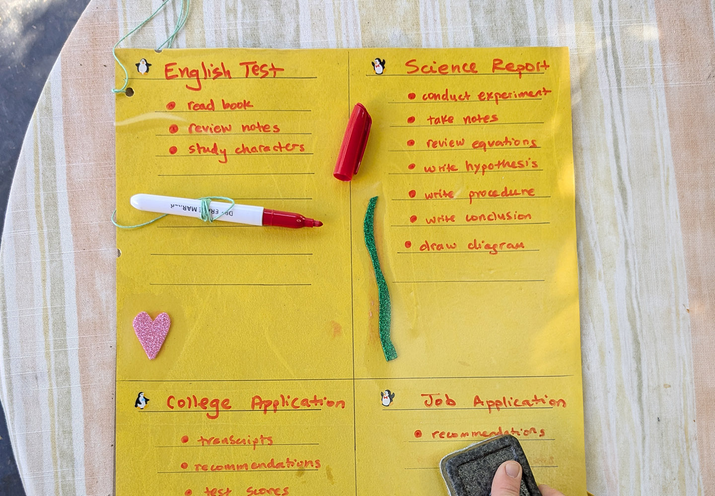 Completed activity ready to use