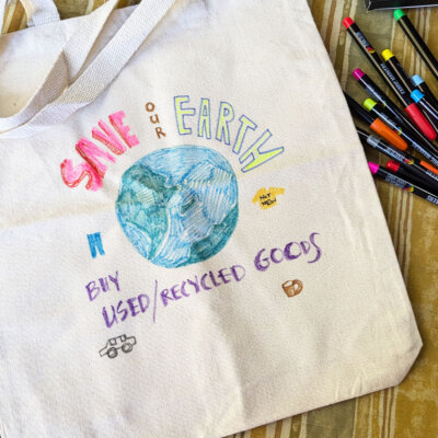 Tote bag group activity for girls - Step 5 use your finished bag - for Environmental Issues Empowerment Video