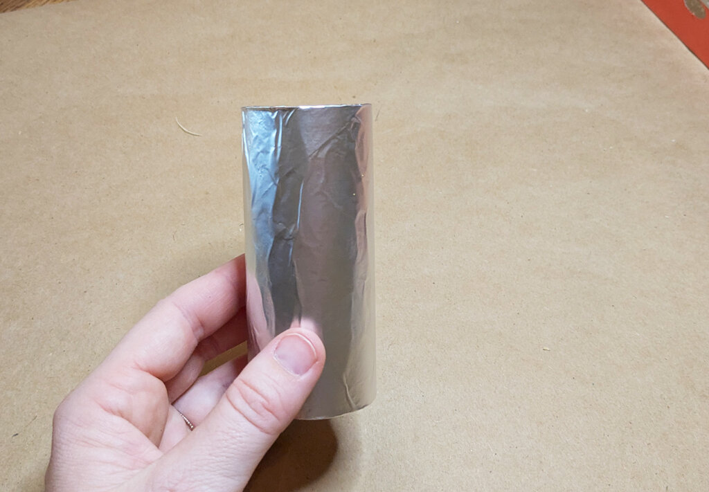 Craft Mini-Robot #2 - Activity for AI Career Exploration - add aluminum foil