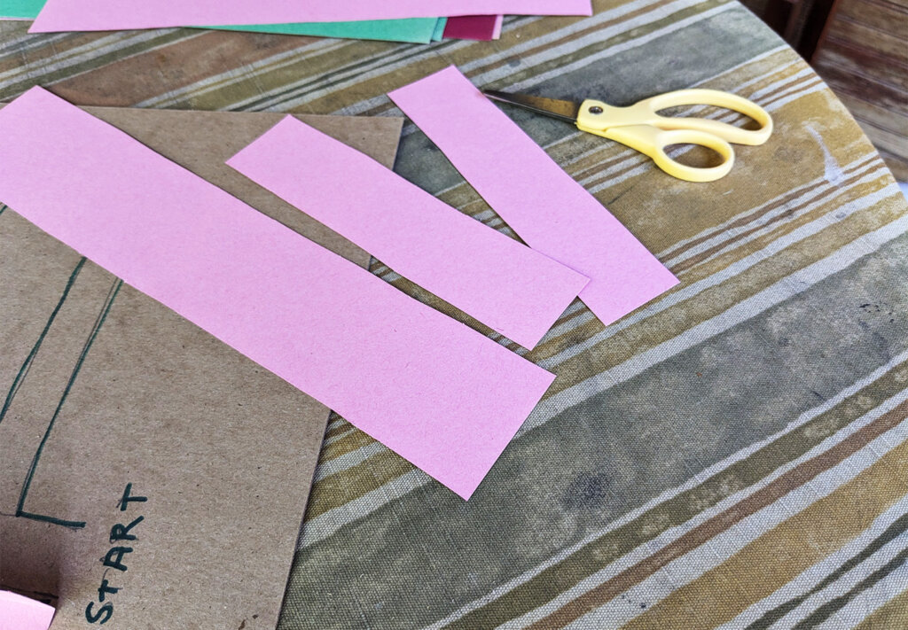 Miniature maze activity - cut strips