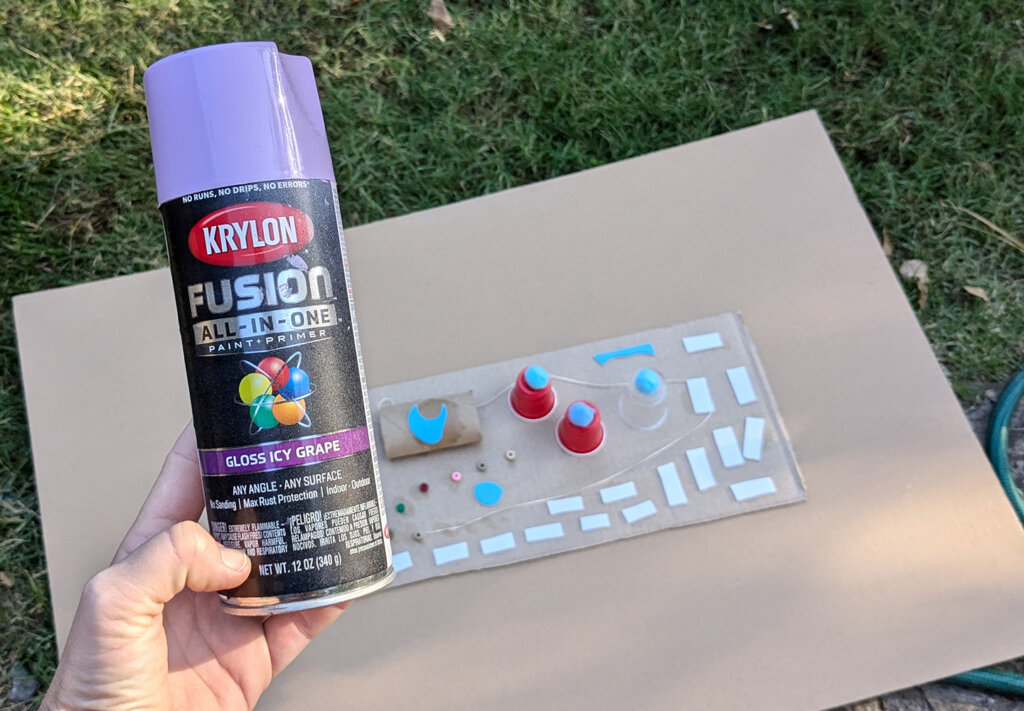 Optional: When your scrap sculpture is dry, then paint it all one color